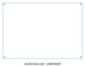 Blue simple thin horizontal vector vintage frame