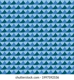 Blue simple tops. Vector same triangles. Simple wallpaper.