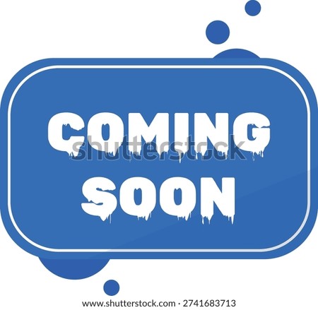 Blue simple vector banner with coming soon
