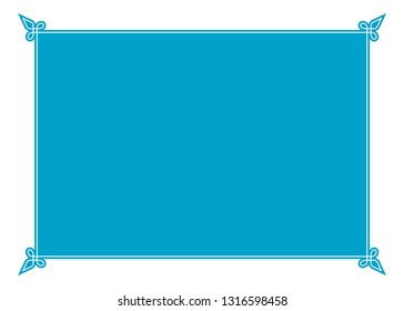 Blue simple vector vintage border frame text box label 