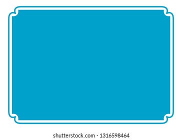 Blue simple vector vintage border frame text box label 