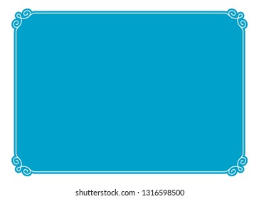 Blue simple vector vintage border frame text box label 