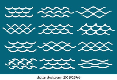 Blue simple water line waves