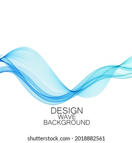 Blue simple wave horizontal abstract background vector design