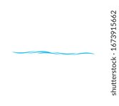 Blue simple waves element. Stock Vector illustration isolated on white background.