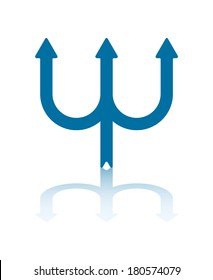 Blue Single Arrow Turning Into Three Arrowheads Illustration