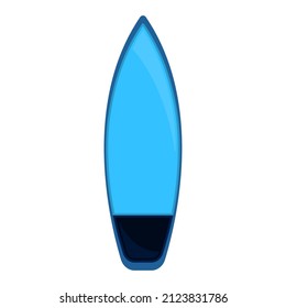Blue Single Surfboard cartoon style isolated white background