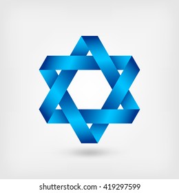 blue six-pointed star symbol. vector illustration - eps 10