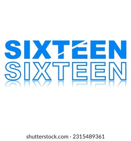 blue sixteen writing design, suitable for t-shirt design