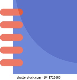 Blue sketch book, illustration, vector on a white background