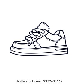 Zapatos y calzado del programa de esbozo azul Icono de color plano aislado en la ilustración vectorial de color plano de fondo blanco Pixel・