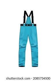 Blue ski pants. vector illustration