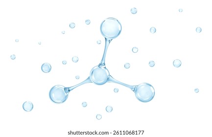 Blue skincare collagen serum molecule. Skincare and biomedical concept. Vector