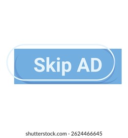 Blue skip ad button showing online advertisement for marketing purposes