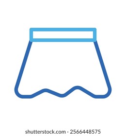 Blue skirt icon. Concept of fashion, style, and clothing.