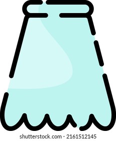 Blue skirt, illustration, vector on a white background.