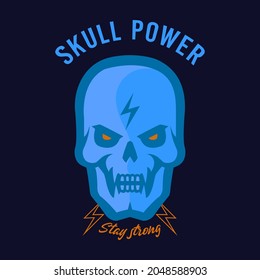 blue skull design concept vector