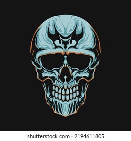 blue skull Illustration design vector
