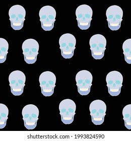 blue skull on black background