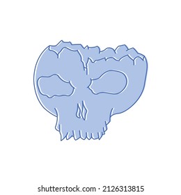 Blue skull vector. EPS 08 format.