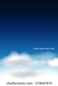 blue sky above white clouds