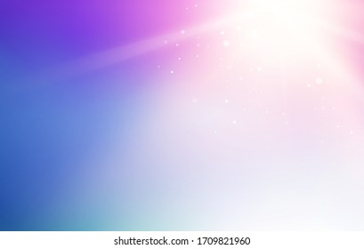 Blue sky and abstract light flash background. Vector illustartion.