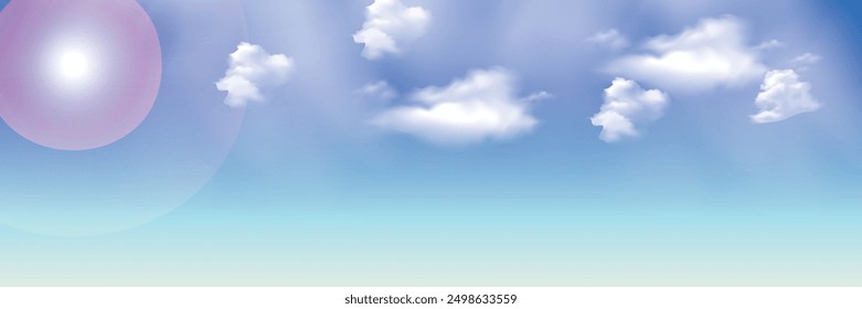Blauer Himmel mit Altostratus-Wolken Hintergrund, Vektor Clear Sky Cloud. Sonniger Tag mit Sonnenlicht Morgen im Winter, Horizont Natur Landschaft Tageslicht am Nachmittag Sommer