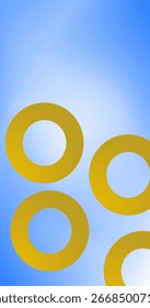 Blue Sky background with circles in yellow and Orange colors Abstract Design