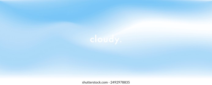 Blue sky background. Sky cloud. Cyan. Sunny day with sunlight morning in winter. Nature landscape daylight summer, spring vector illustration. Light blue pastel colored wide horizontal vector banner