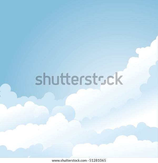 Blue Sky Background Cloud Vector Illustration Stock Vector (Royalty ...