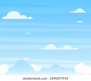 Blue sky background with clouds, nature landscape illustration stock illustration