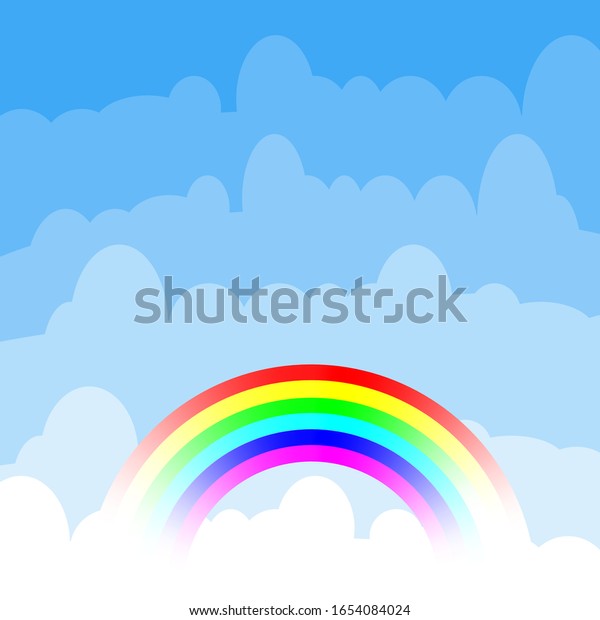 Blue Sky Background Clouds Rainbow Vector Stock Vector (Royalty Free ...