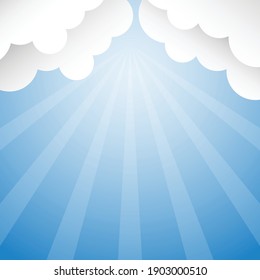 Blue sky background with clouds. Vector illustration