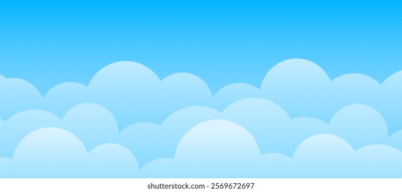 Blue Sky Background With Clouds. Vector illustration. Wallpaper