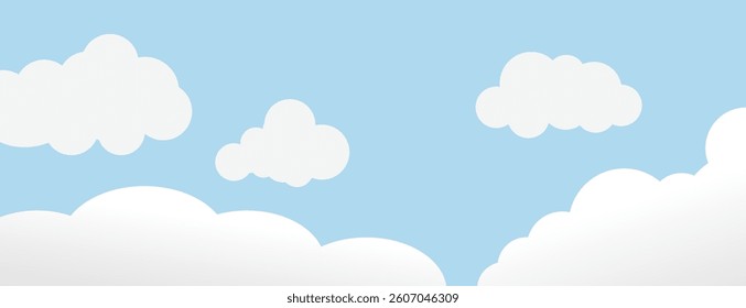 blue sky background with clouds  background, vector illustration. 
