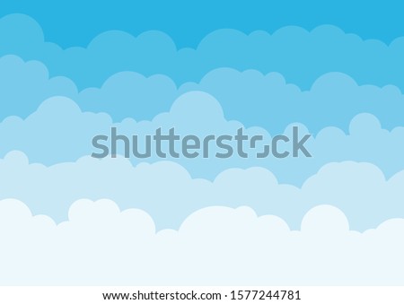 Blue sky background with clouds. Vector illustration. EPS 10