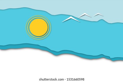Blue Sky Background Flat Lay