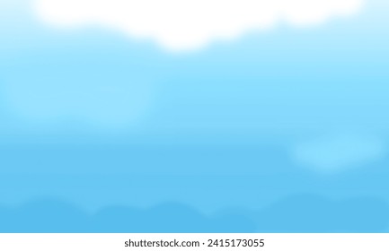 Blue sky background and fluffy cloud vector.