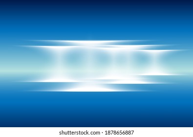 Blaues Himmelshintergrund mit weißem Glitter und hellen Wellen.