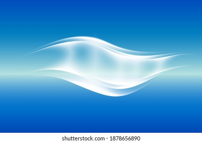 Blue sky background image with white glitter and light waves.