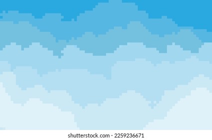 blue sky background in pixel art style