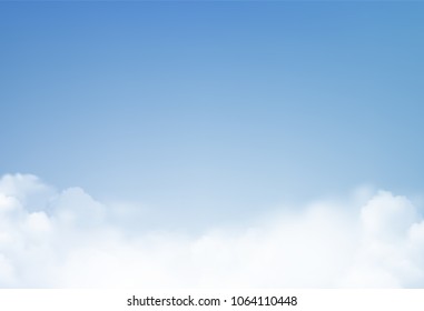 blue sky background with tiny clouds. Vector illustration.