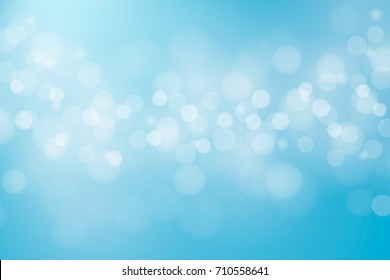 Blue sky background. Vector illustration. Abstract blur bokeh light effect