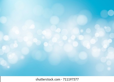 Blue sky background. Vector illustration. Abstract blur bokeh light effect