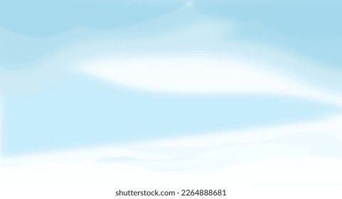 blauer Himmelshintergrund mit weißer Wolke, Vektorgrafik.