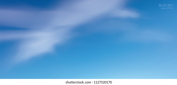 Blue sky background with white clouds. Abstract sky for natural background. Vector illustration.