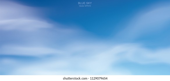 Blue sky background with white clouds. Abstract sky for natural background. Vector illustration.