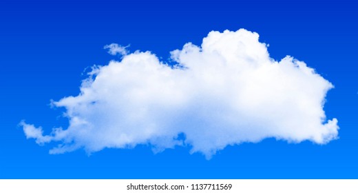 Blue sky background with white clouds closeup. Vector illustration.