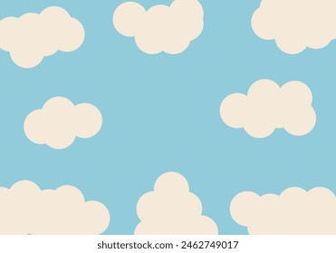 Blue sky background with white clouds.