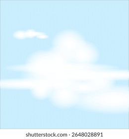 Blue sky background with white clouds. Vector illustration. Eps 10.
